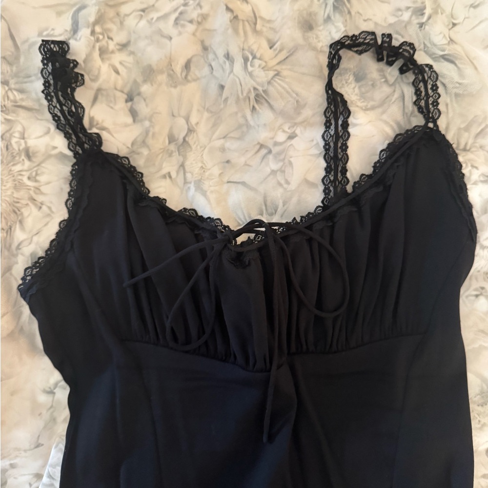 Rouje Black Lace-Trimmed Ivana Midi Dress - Picture 5 of 7